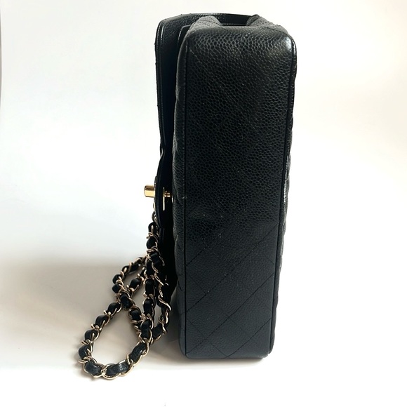 Chanel Small Classic Black Grained Calfskin & Gold-Tone Metal Handbag - Picture 6 of 16